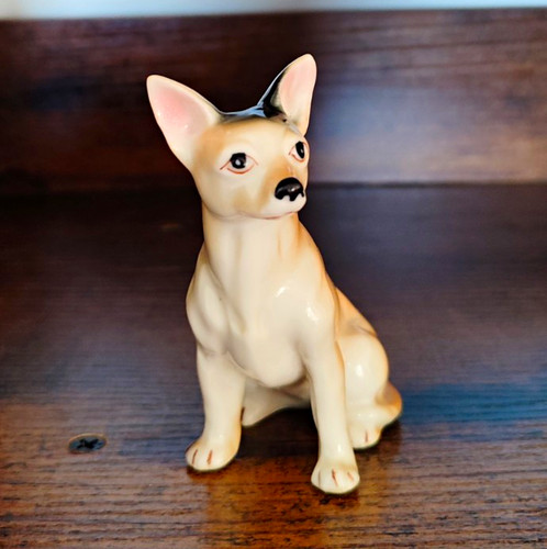 Keramik hund figur sitzend - hund,