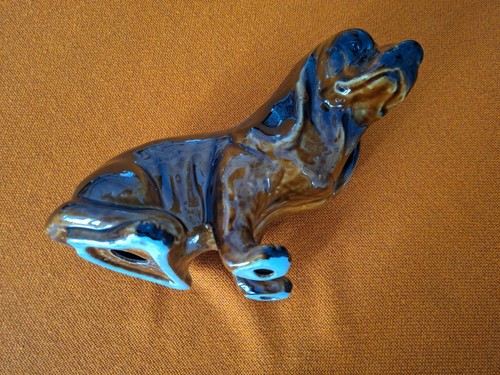 Dackel keramikfigur glasierte - dackel,