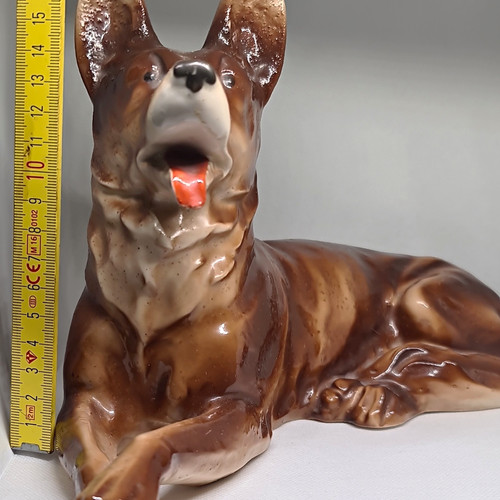 Keramik hundefigur liegend - keramik,