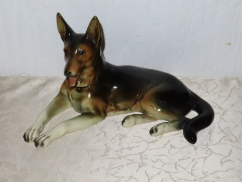 Keramik figur hund liegender - keramik,