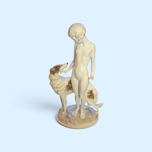 Mädchen mit hund - mit, porzellan