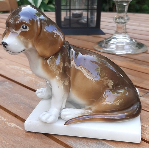 Porzellanfigur dackelwelbe - porzellanfigur,