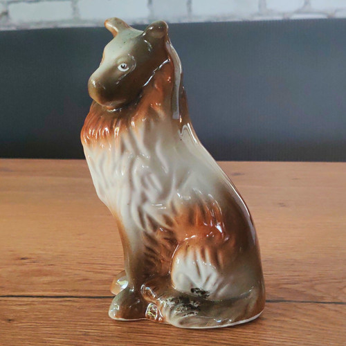 Keramik figur hund - hund, (collie)
