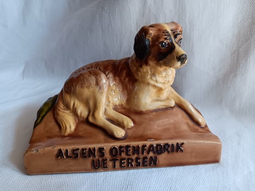 Keramik figur liegender - keramik, hund