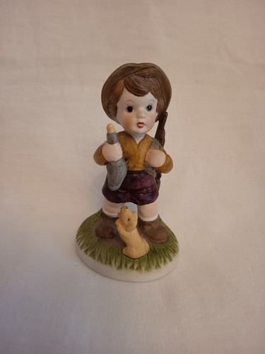 Vintage keramikfigur junge - vintage, mit