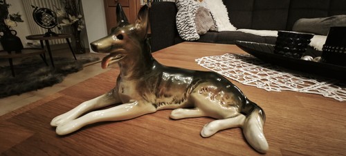 Keramik schäferhund figur - keramik,