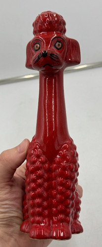 Vintage pudel figur rot 1950er - pudel,