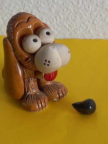 Figur hund keramik - figur,