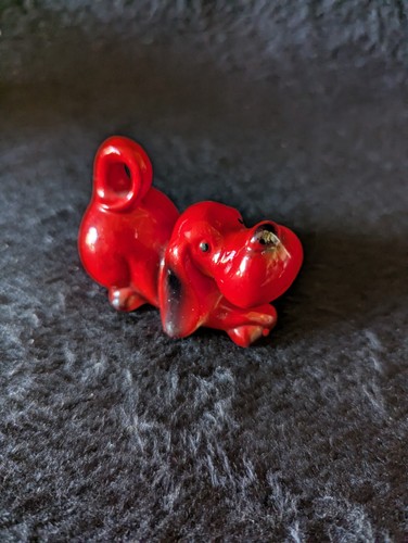 Vintage keramik hund - keramik, rot
