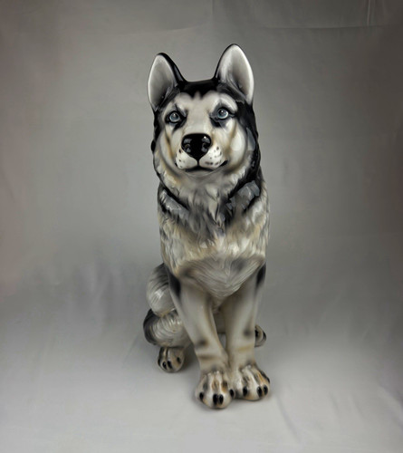 Große husky statue keramik - große,