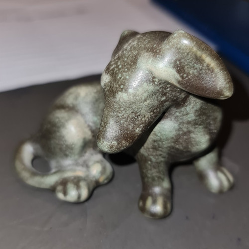 Keramik figur hund dackel - keramik,