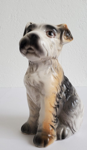 Vintage terrier keramik figur - keramik,