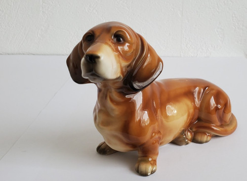 Vintage dackel keramik - keramik, figur